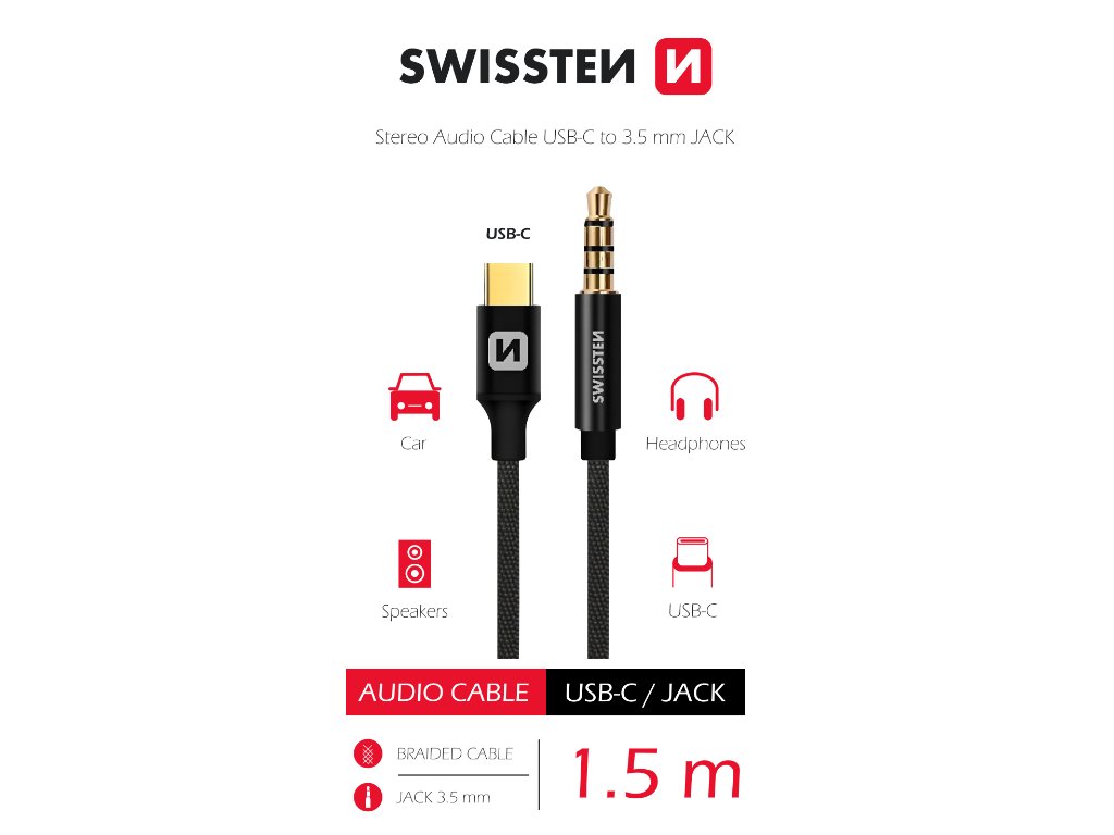 Kabelové redukce USB-C / jack 3,5 mm