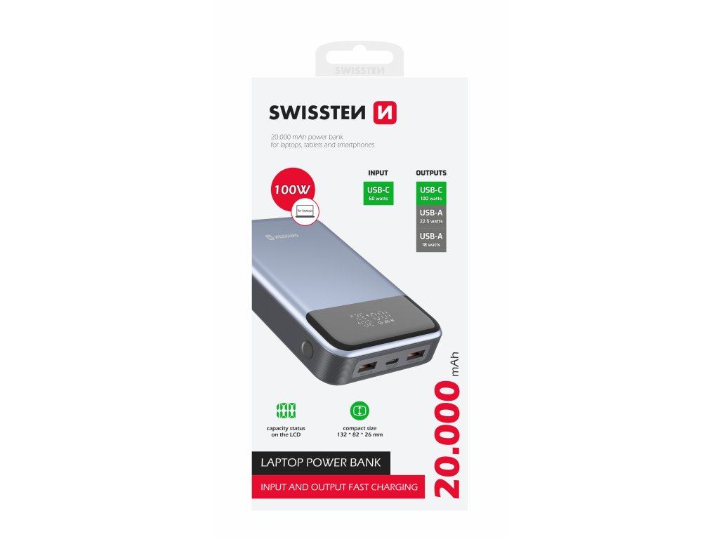 Swissten Power Line 40000 mAh 100W POW - TiendaCPU