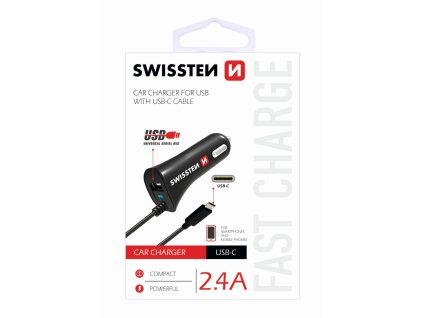 SWISSTEN CL AUTONABÍJEČKA USB-C A USB 2,4A POWER