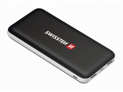 SWISSTEN slim powerbanka Black Core 15 000 mAh USB-C