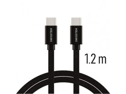 SWISSTEN datový kabel USB-C / USB-C, s textilním opletem, délka 1,2 m