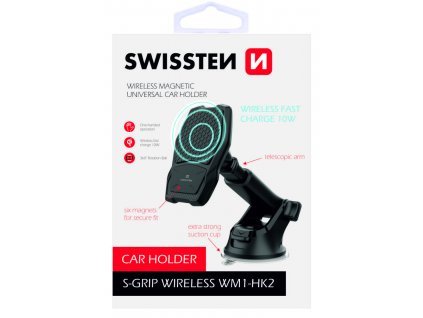 SWISSTEN magnetický držák ma telefon do auta s bezdrátovým nabíjením S-Grip WM1-HK2