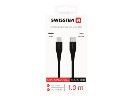 SWISSTEN datový kabel USB-C / micro USB, délka 1 m
