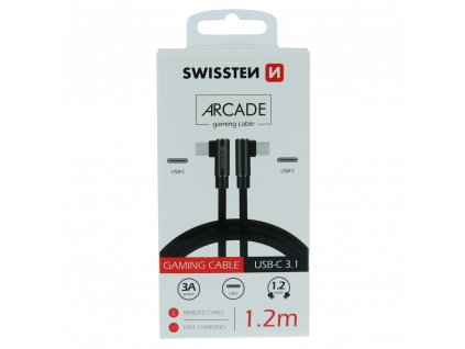 SWISSTEN textilní datový kabel Arcade USB-C / USB-C, délka 1,2 m