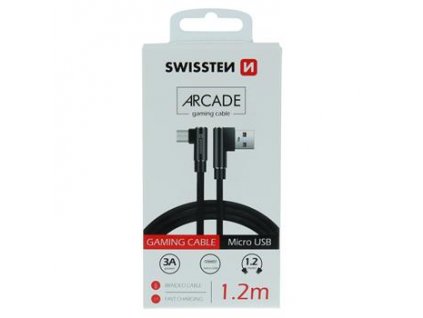 SWISSTEN textilní datový kabel Arcade USB-A / micro USB, délka 1,2 m