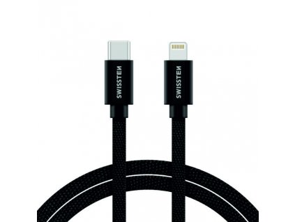 SWISSTEN datový kabel USB-C / Lightning s textilním opletem, délka 2 m