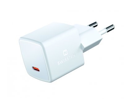 SWISSTEN mini síťový adaptér GaN USB-C 25W power delivery