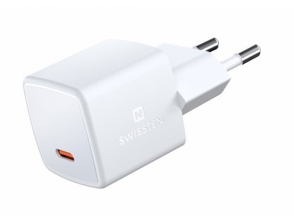 SWISSTEN mini síťový adaptér GaN USB-C 33 W power delivery