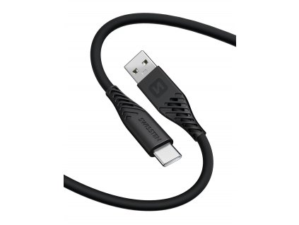 SWISSTEN Data cable SOFT SILICONE USB / USB-C 1.5 m, 60W, black