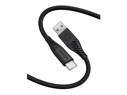 SWISSTEN Datový kabel SOFT SILICONE USB / USB-C 1,5 m, 60W, černý