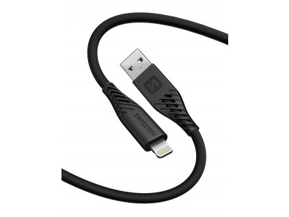 SWISSTEN Datový kabel SOFT SILICONE USB / lightning 1,5 m, 30W, černý