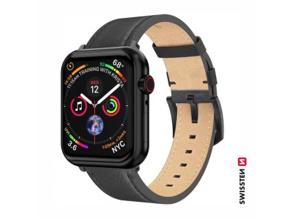 SWISSTEN řemínek pro Apple Watch kožený, 42 / 44 / 45 / 49 mm