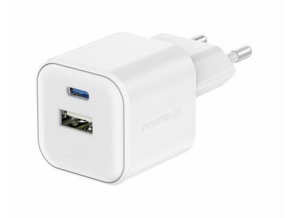 SWISSTEN Síťový adaptér GaN 1x USB-C 20W PD a 1x USB-A 18W QC