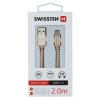 SWISSTEN datový kabel USB-A / USB-C, s textilním opletem, délka 2,0 m