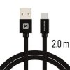 SWISSTEN datový kabel USB-A / USB-C, s textilním opletem, délka 2,0 m