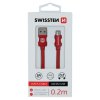 SWISSTEN datový kabel USB-A / micro USB, s textilním opletem, délka 0,2 m