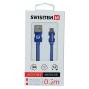 SWISSTEN datový kabel USB-A / micro USB, s textilním opletem, délka 0,2 m
