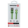 SWISSTEN datový kabel USB-A / micro USB, s textilním opletem, délka 0,2 m