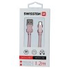 SWISSTEN datový kabel s textilním opletem, USB-A / micro USB, délka 1,2 m