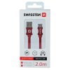 SWISSTEN datový kabel USB-A / micro USB, s textilním opletem, délka 2 m
