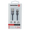 SWISSTEN datový kabel USB-A / Lightning, s textilním opletem, délka 1,2 m