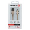SWISSTEN datový kabel USB-A / Lightning, s textilním opletem, délka 1,2 m