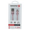 SWISSTEN datový kabel USB-A / Lightning, s textilním opletem, délka 1,2 m