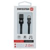 SWISSTEN datový kabel USB-A / Lightning, s textilním opletem, délka 2 m