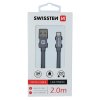 SWISSTEN datový kabel USB-A / Lightning, s textilním opletem, délka 2 m