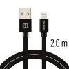 SWISSTEN datový kabel USB-A / Lightning, s textilním opletem, délka 2 m