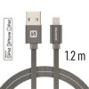 SWISSTEN datový kabel USB-A / Lightning, s textilním opletem, certifikace MFi, délka 1,2 m