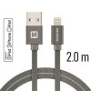 SWISSTEN datový kabel USB-A / Lightning, s textilním opletem, certifikace  MFi, délka 2,0 m