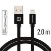 SWISSTEN datový kabel USB-A / Lightning, s textilním opletem, certifikace  MFi, délka 2,0 m