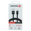 SWISSTEN datový kabel USB-A / micro USB, s textilním opletem, délka 3,0 m