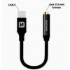 SWISSTEN audio adaptér USB-C / jack 3,5 mm, délka 0,15 m