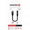 SWISSTEN audio adaptér USB-C / jack 3,5 mm, délka 0,15 m