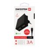 SWISSTEN SLIM cestovní síťová nabíječka, 2xUSB, 3A + kabel USB/Lightning