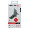 SWISSTEN SLIM cestovní síťová nabíječka, 3A, 2xUSB + kabel USB/USB-C