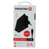 SWISSTEN SLIM cestovní síťová nabíječka, 3A, 2xUSB + kabel USB/USB-C