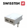 SWISSTEN SLIM cestovní síťová nabíječka, 2xUSB, 3A