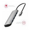 SWISSTEN USB-C hub 4-in-1 (4x USB 3.0) aluminium + Dárek: Doprava Zásilkovnou ZDARMA