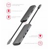 SWISSTEN USB-C hub 6-in-1 (USB-C pd, 3x USB 3.0, SD, micro SD) aluminium + Dárek: Doprava Zásilkovnou ZDARMA