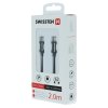 SWISSTEN datový kabel USB-C / Lightning s textilním opletem, délka 2 m