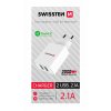 SWISSTEN síťová nabíječka 2x USB-A , 2,1 A, SMART IC (doplnění samoprodavače)