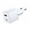 SWISSTEN mini síťový adaptér GaN 1x USB-C + 1x USB 30 W power delivery