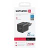SWISSTEN Síťový adaptér GaN 1x USB-C 20W PD a 1x USB-A 18W QC