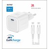 adaptér GaN 35W USB C a kabel USB C:USB C bílý 3