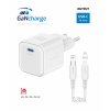 adaptér GaN 35W USB C a kabel USB C:lightning bílý 3
