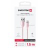 SWISSTEN Datový kabel s textilním opletem II, USB-A/Lightning, délka 1,5 m