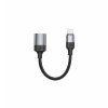 SWISSTEN OTG adaptér s konektory Lightning (samec)/USB-A (samice), textilní, 0,12 m, černý